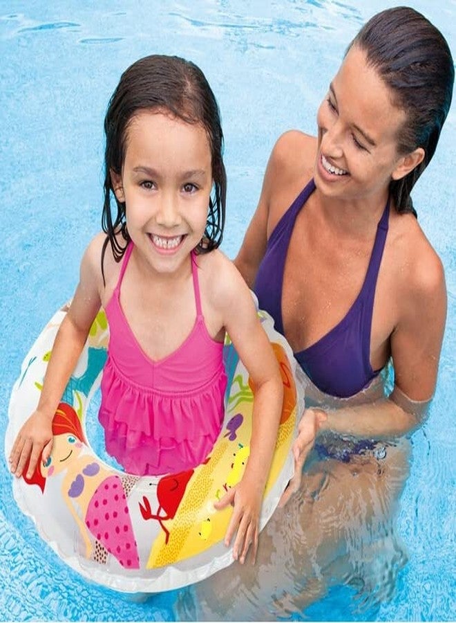 غلان مجموعة ملحقات حمام سباحة للأطفال من جلان، قابلة للنفخ، ملحقات حمام سباحة صيفية، ملحقات حمام سباحة شاطئية، ألعاب مائية ممتعة للكبار (حلقة سباحة مشتركة) - Image 2